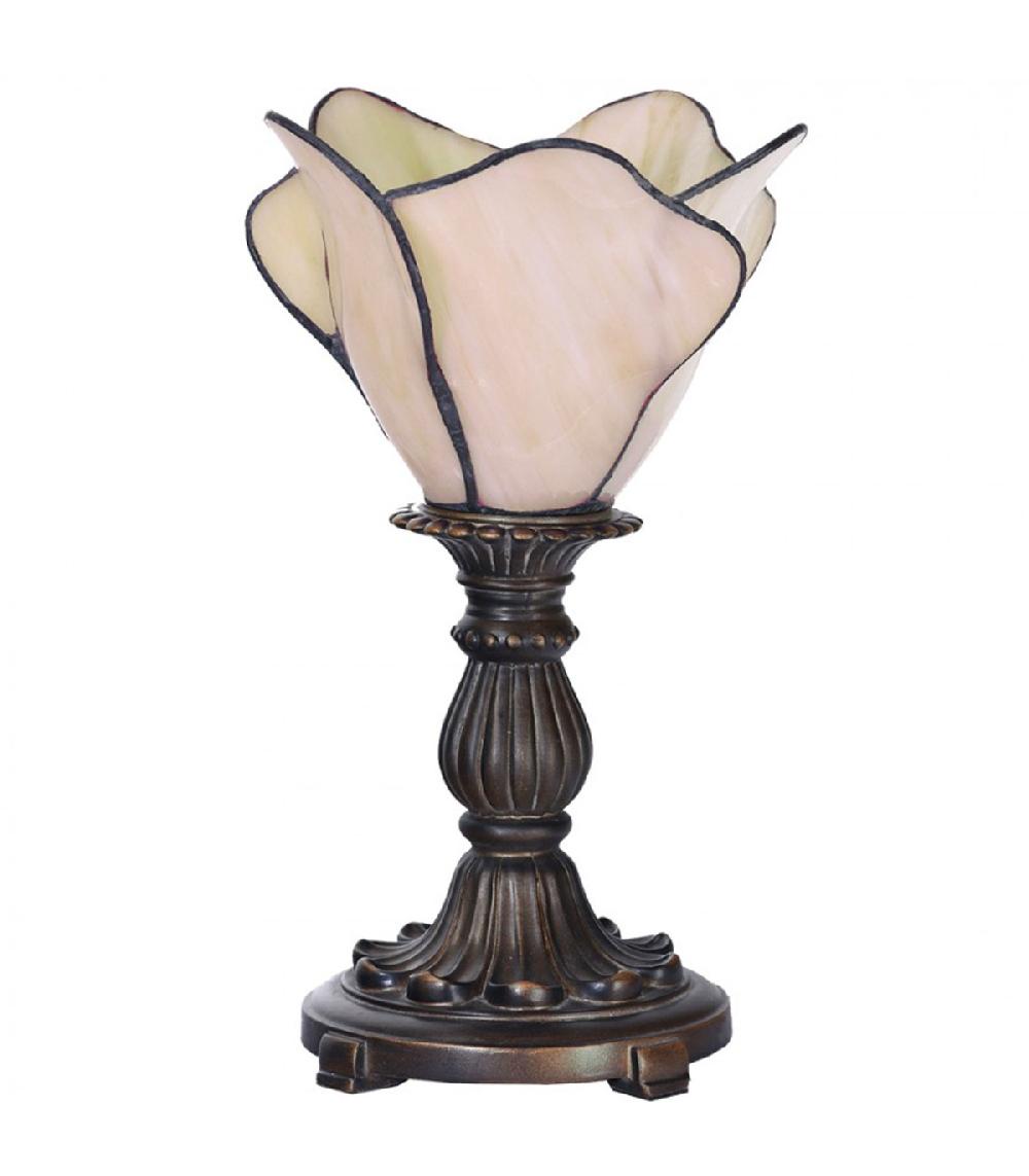 wadiga Lampe à poser en résine noire et verre opale 20x20x30cm