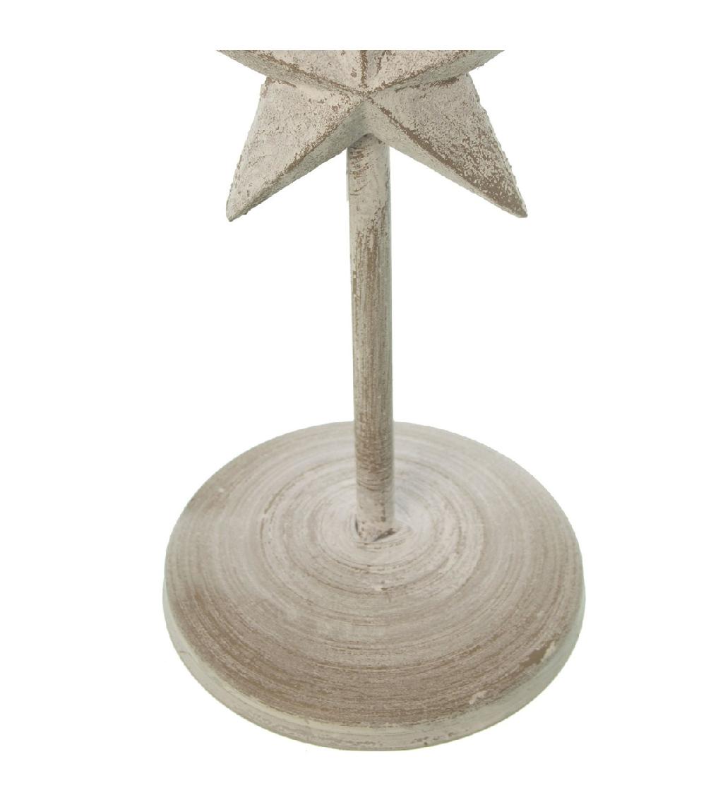 Wadiga Lampe à Poser étoile En Métal Gris Et Abat-jour Beige