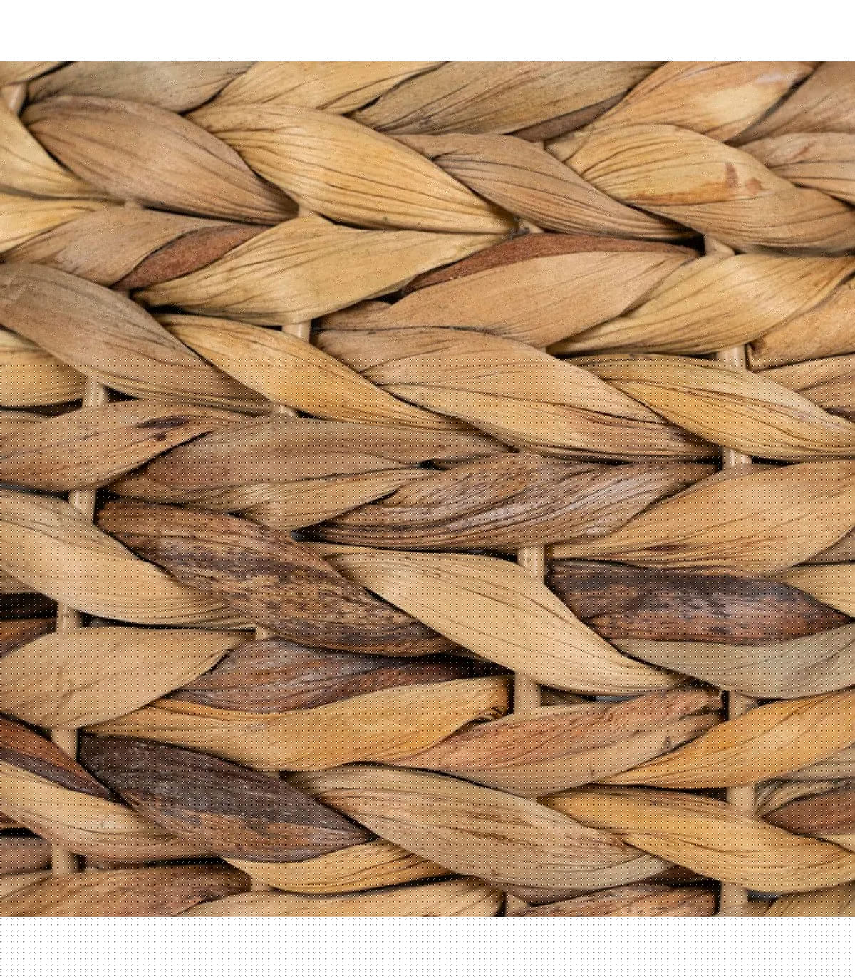 Wadiga Lampe à Poser Fibre Naturelle Tressée Abat-jour Blanc 27x27x42cm