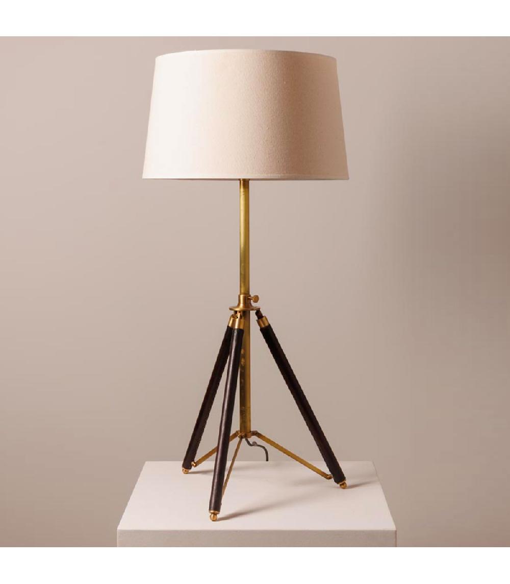 Wadiga Lampe à Poser Laiton Doré Et Abat-jour Lin Beige 40x40x55cm