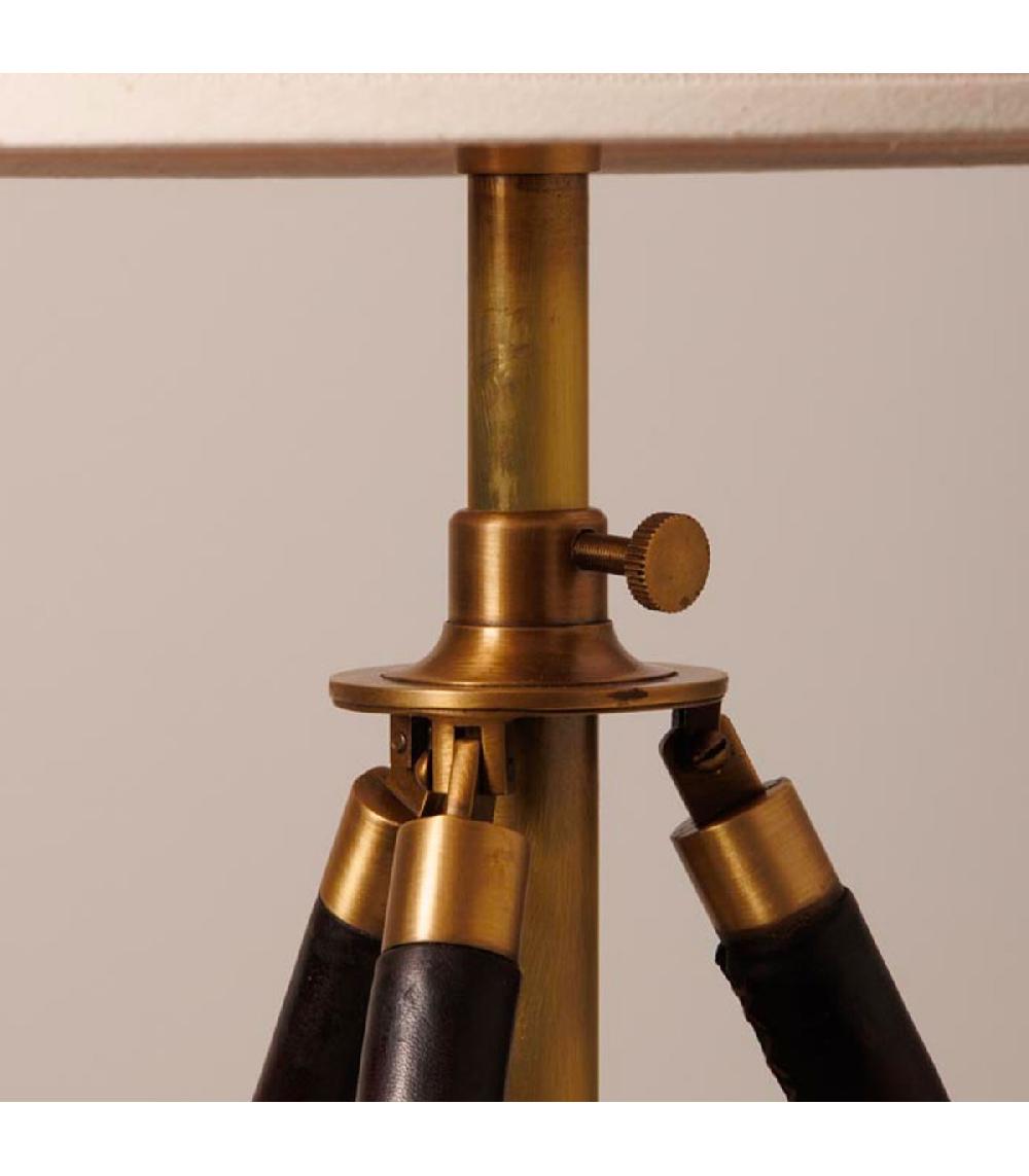 Wadiga Lampe à Poser Laiton Doré Et Abat-jour Lin Beige 40x40x55cm