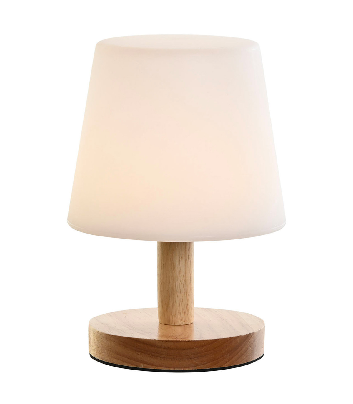 Wadiga Lampe à Poser LED Dimmable Bois Et Blanc 14.5x14.5x22cm