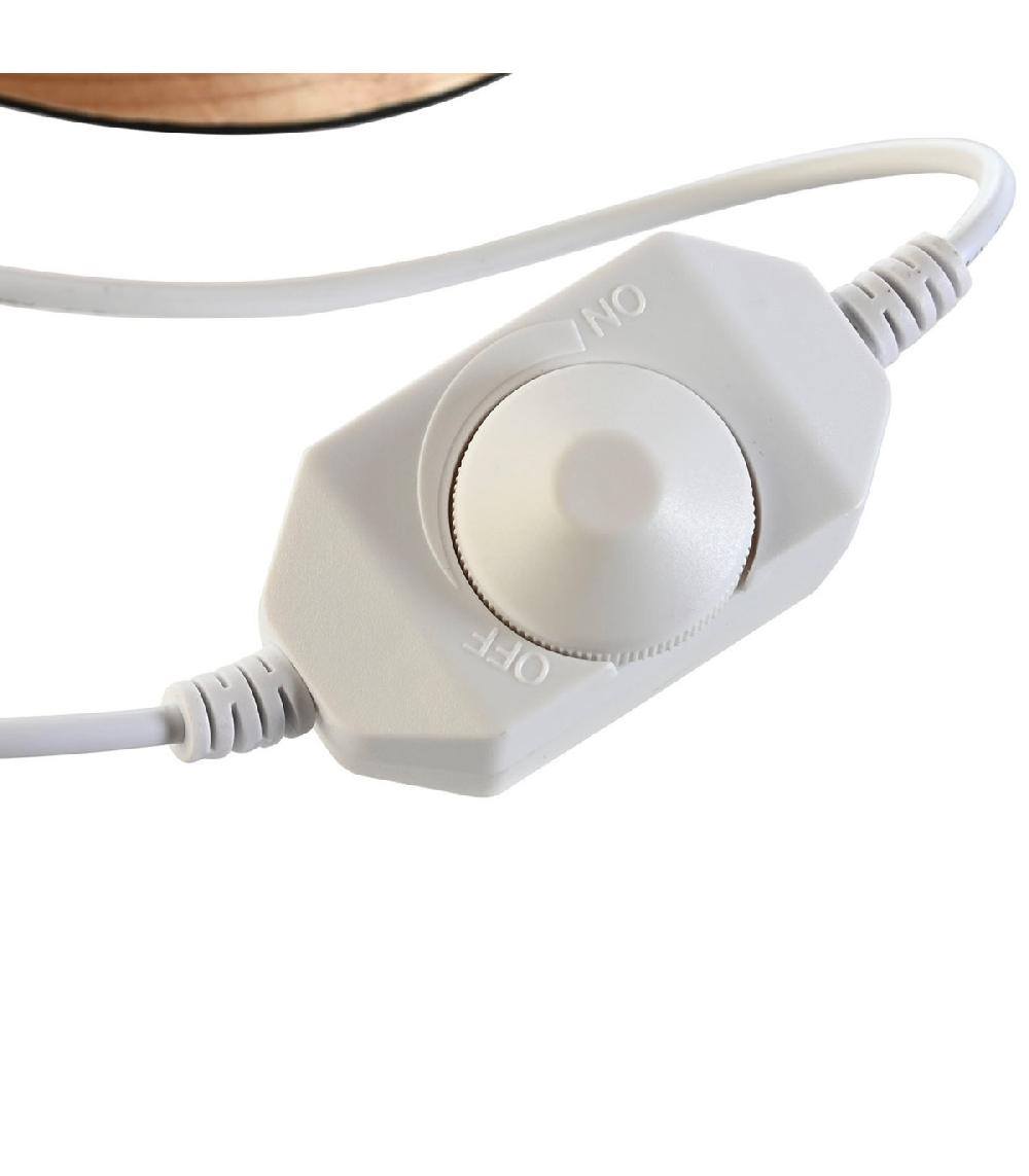 Wadiga Lampe à Poser LED Dimmable Bois Et Blanc 14.5x14.5x22cm