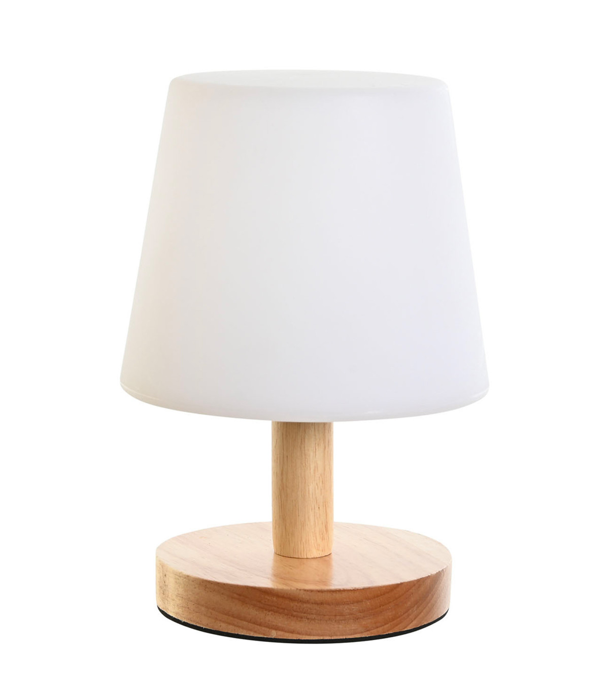 wadiga Lampe à poser LED dimmable bois et blanc 14.5x14.5x22cm