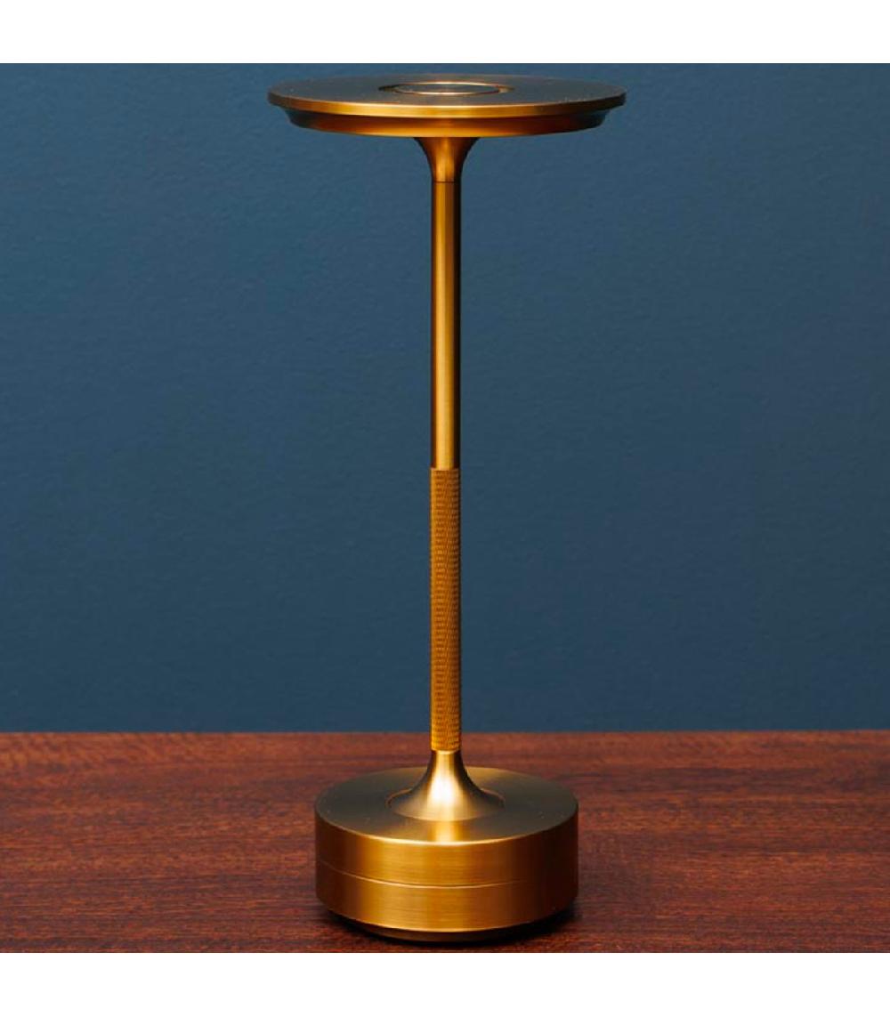 Wadiga Lampe à Poser LED Sans Fil En Métal Doré 28x13x13cm