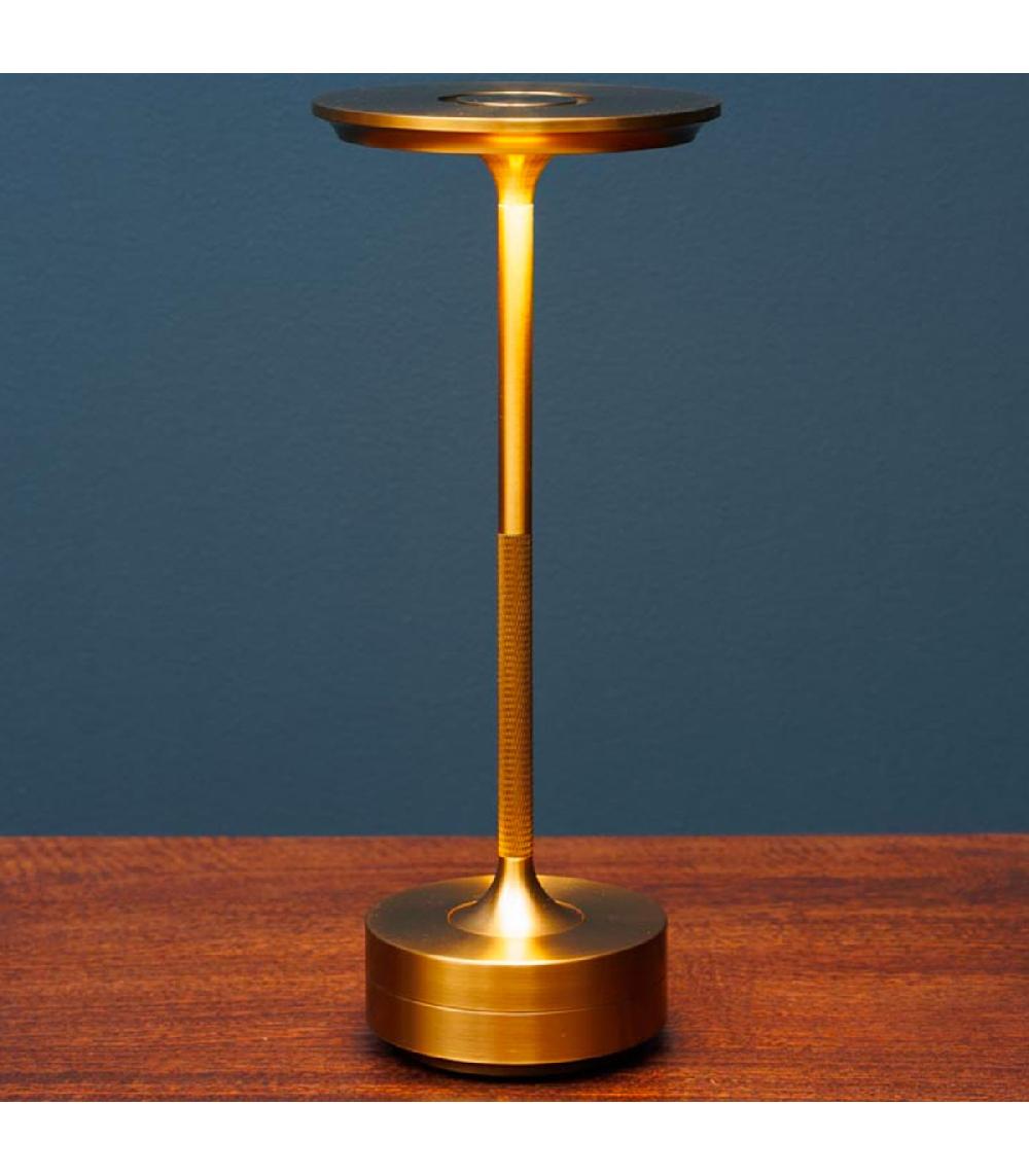 Wadiga Lampe à Poser LED Sans Fil En Métal Doré 28x13x13cm