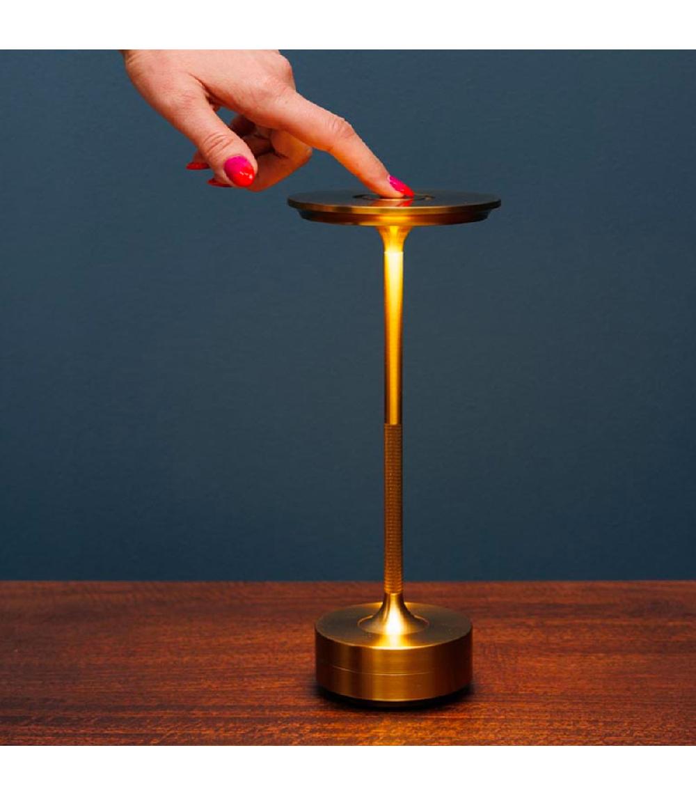 Wadiga Lampe à Poser LED Sans Fil En Métal Doré 28x13x13cm