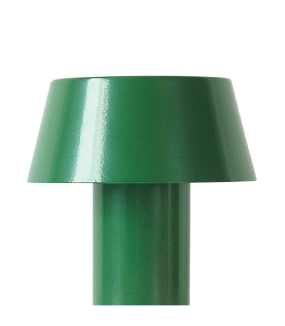 Wadiga Lampe à Poser LED Sans Fil En Métal Laqué Vert 14x14x20cm