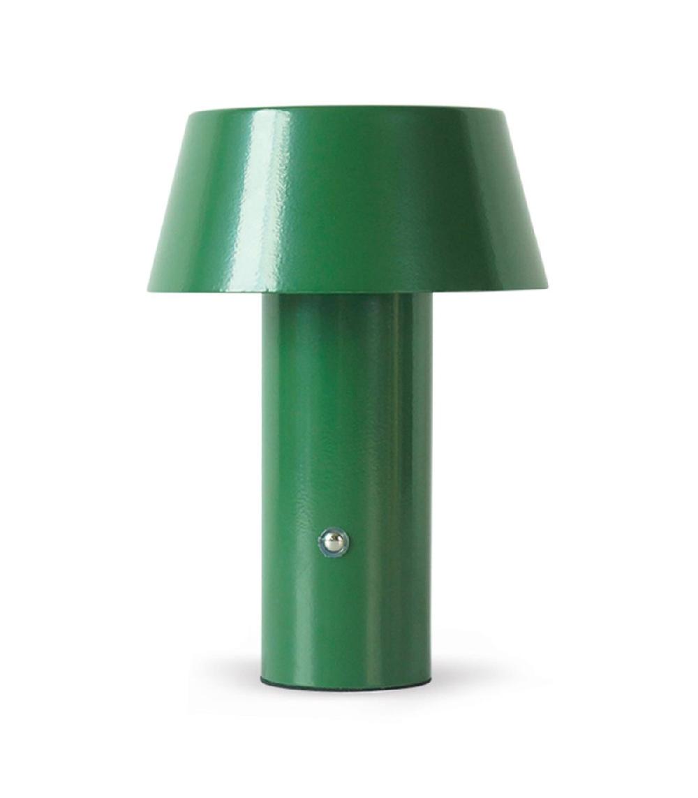 wadiga Lampe à poser LED sans fil en métal laqué vert 14x14x20cm