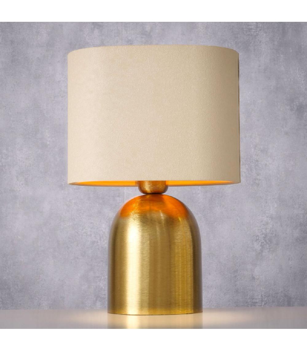 Wadiga Lampe à Poser Métal Doré Et Abat-jour Beige 24x13.5x35cm