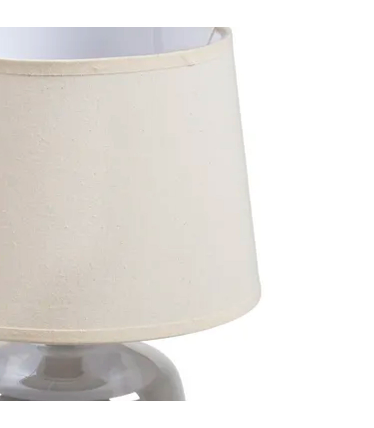 Wadiga Lampe à Poser Pied En Verre Gris Et Abat Jour Beige 27x27x37cm