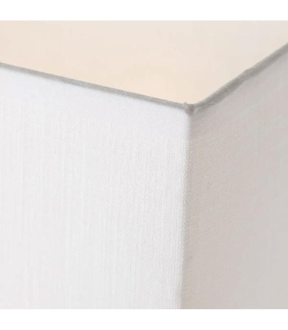 Wadiga Lampe à Poser Rectangulaire Bois Abat-jour Blanc - Hauteur 41cm