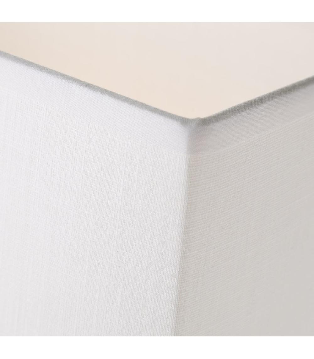 Wadiga Lampe à Poser Rectangulaire Bois Et Abat-jour Blanc - Hauteur 31.20cm