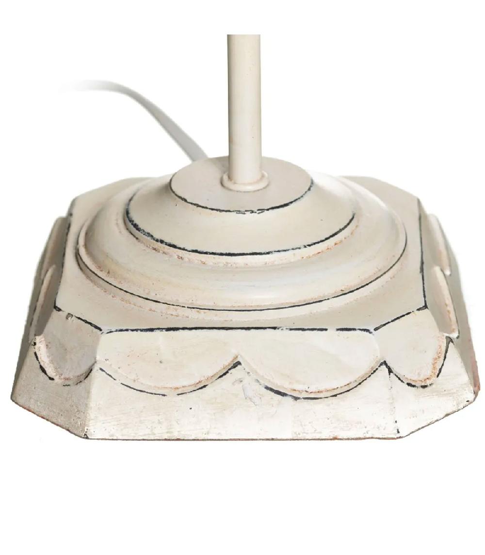 Wadiga Lampe à Poser Résine Blanche Fleur De Lys 30x37x60.5cm