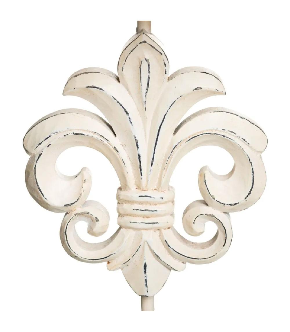 Wadiga Lampe à Poser Résine Blanche Fleur De Lys 30x37x60.5cm