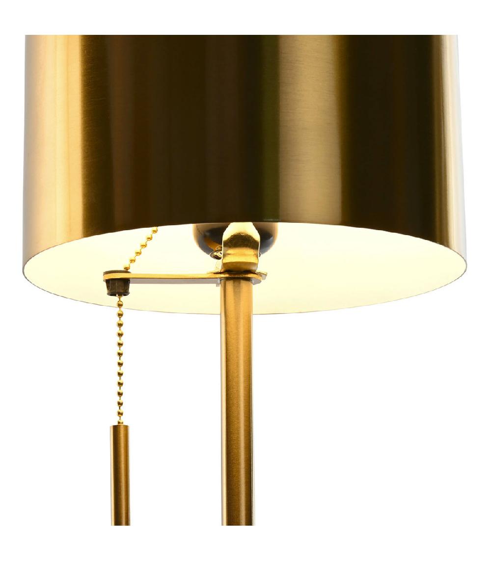 Wadiga Lampe à Poser Rétro Champignon Métal Doré 18x18x44cm