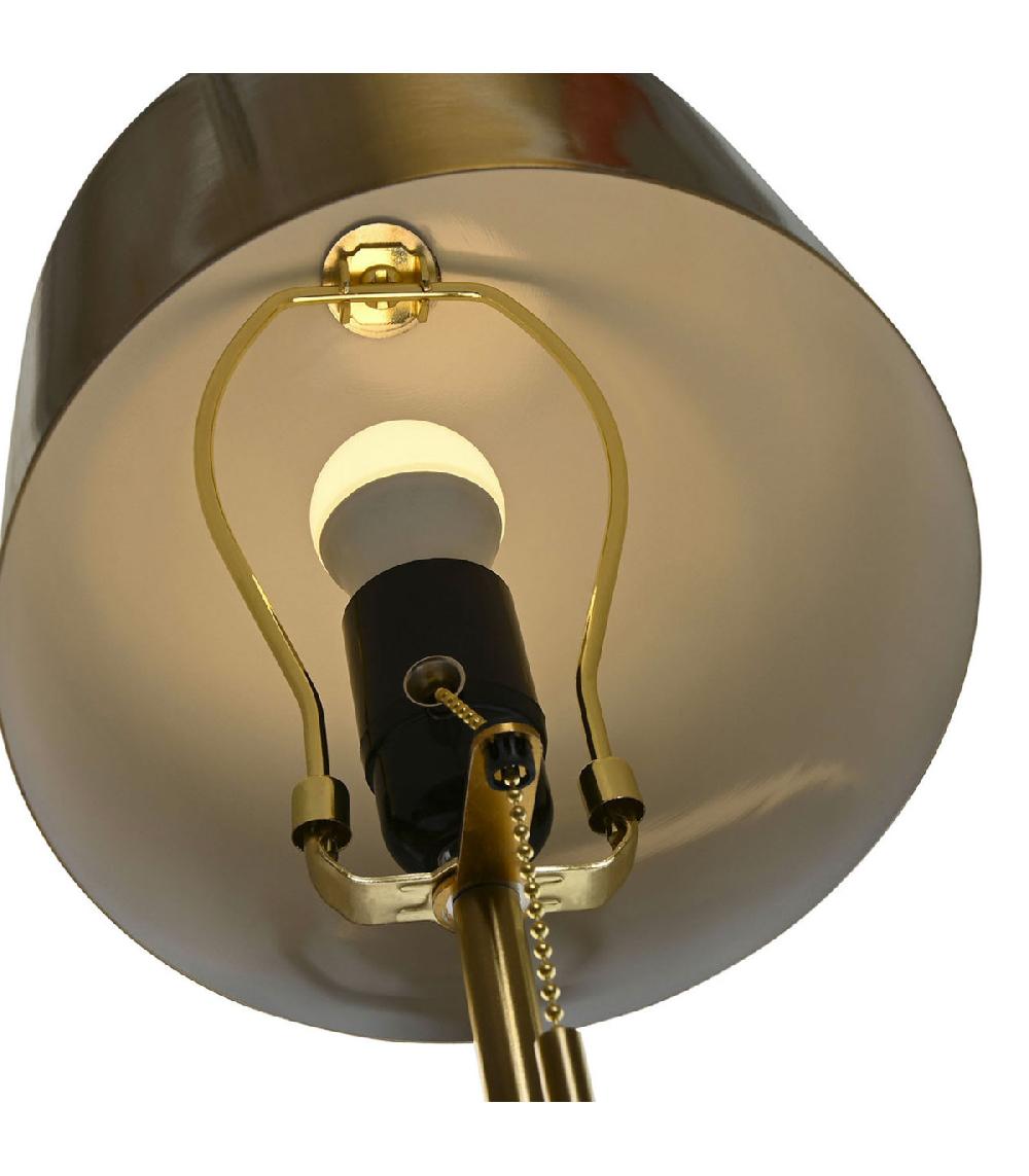 Wadiga Lampe à Poser Rétro Champignon Métal Doré 18x18x44cm