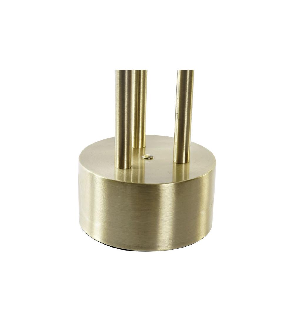 Wadiga Lampe à Poser Rétro En Métal Doré Et Abat-jour Blanc En Lin - H67cm