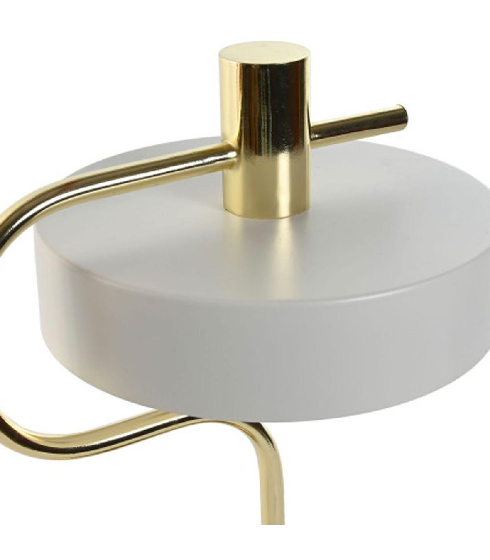 Wadiga Lampe à Poser Rétro Métal Doré Et Blanc 28x18x46cm