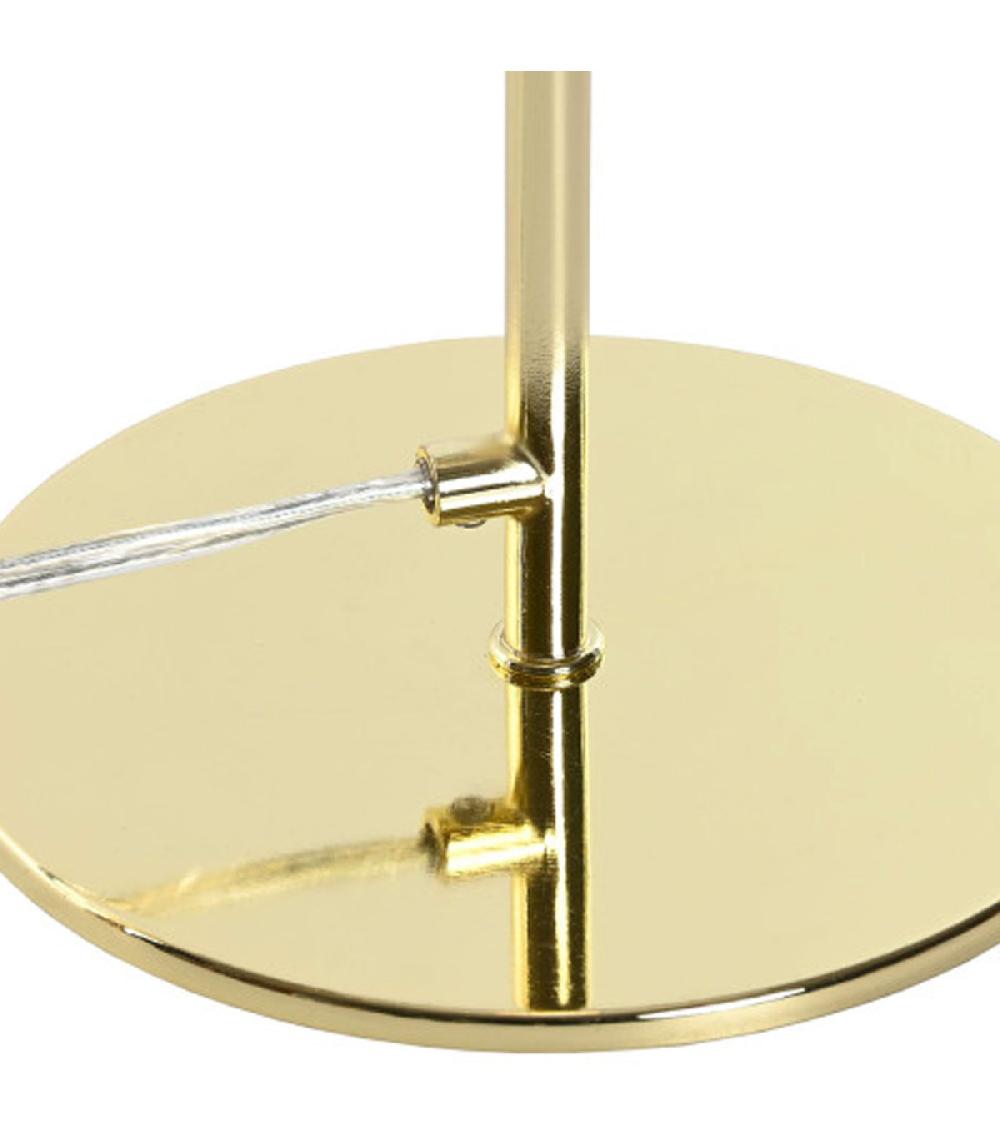 Wadiga Lampe à Poser Rétro Métal Doré Et Blanc 28x18x46cm