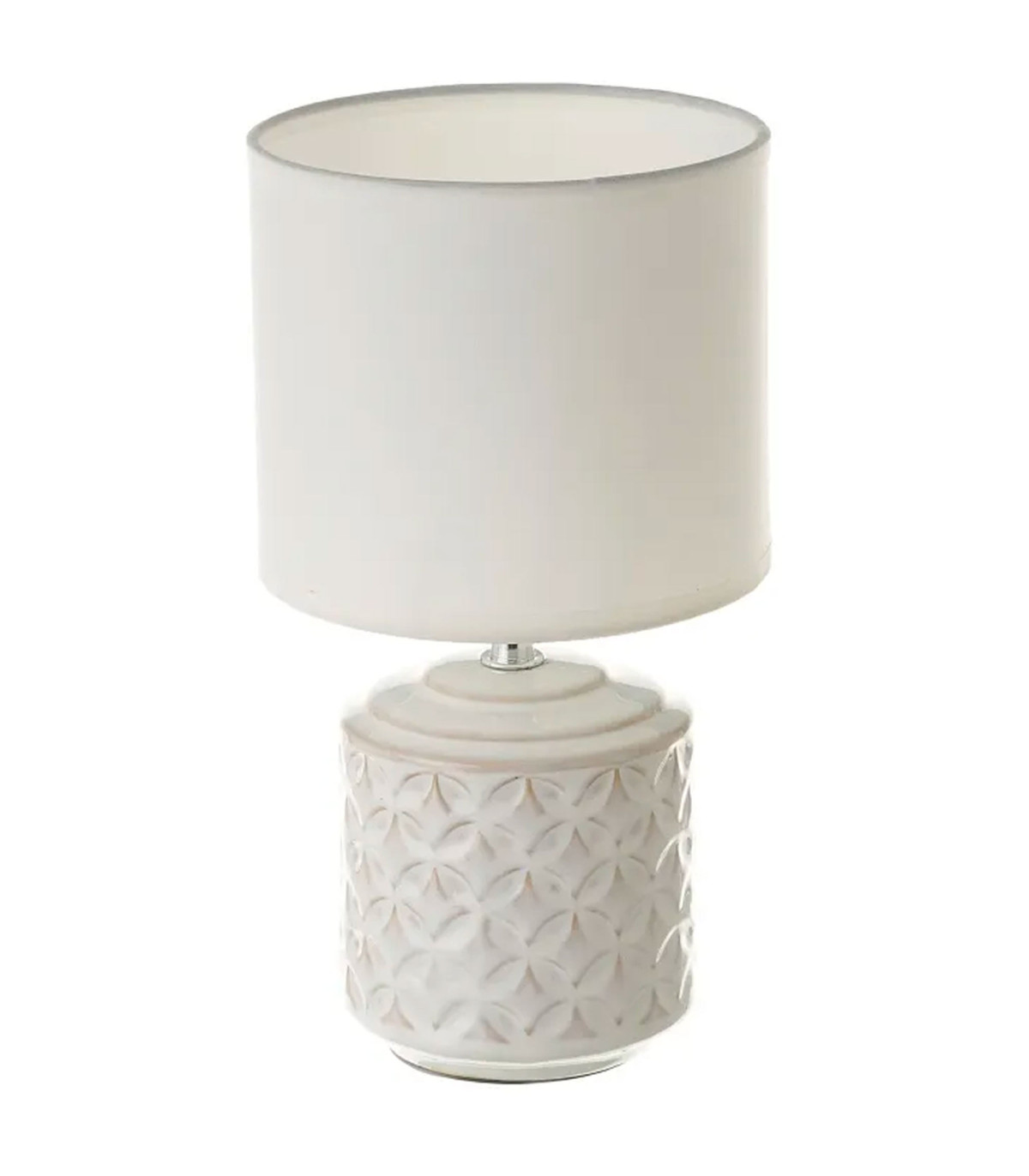 wadiga Lampe à poser ronde céramique blanche 15x15x28cm