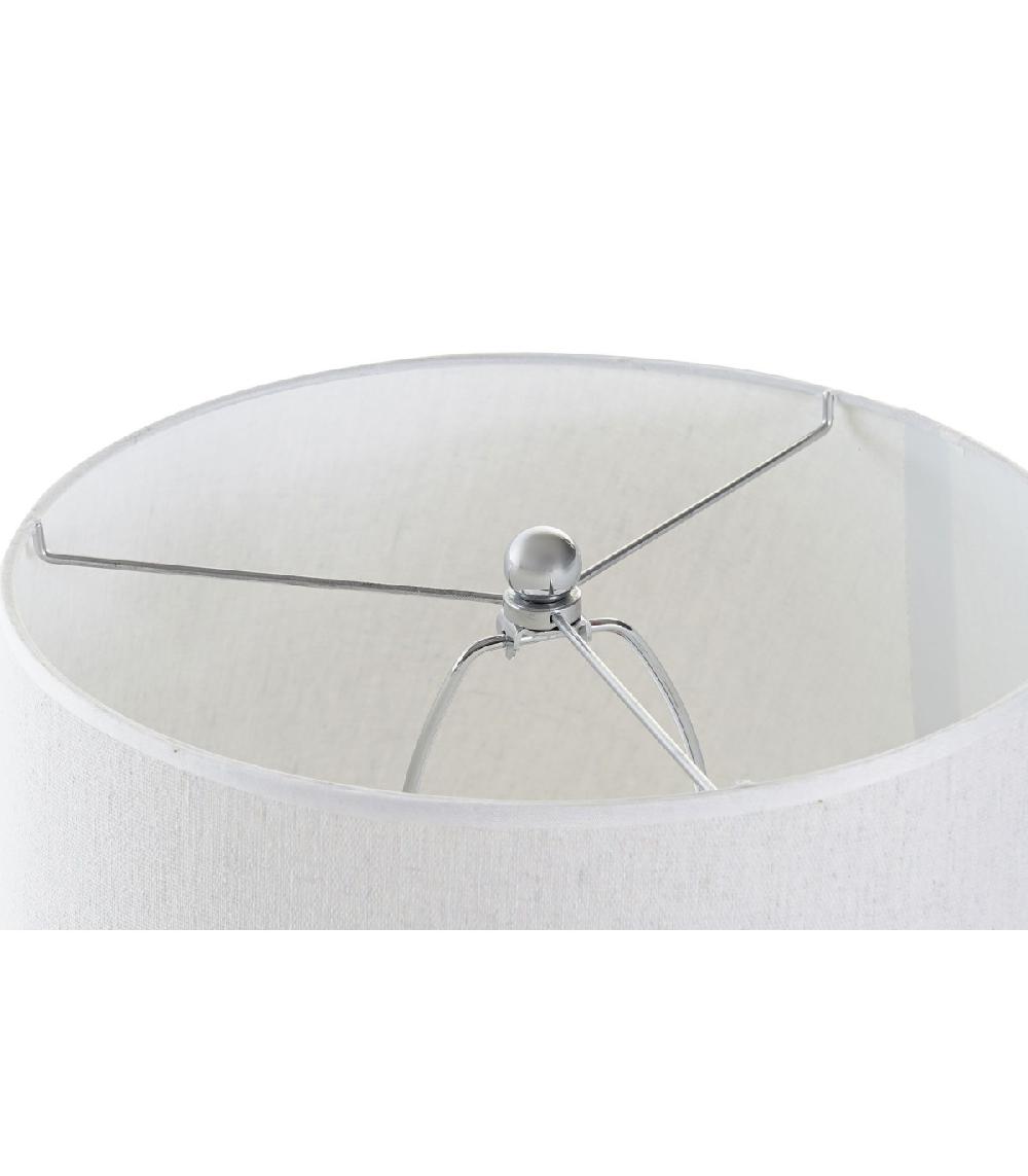 Wadiga Lampe à Poser Style Oriental En Porcelaine Blanche Et Dorée - 35x35x57cm