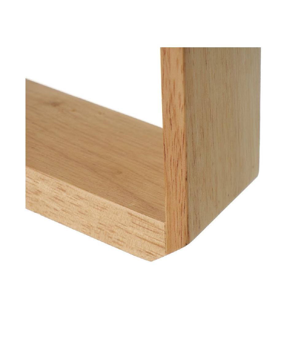 Wadiga Lampe à Poser Triangle Bois Et Abat-jour Blanc - Hauteur 60cm