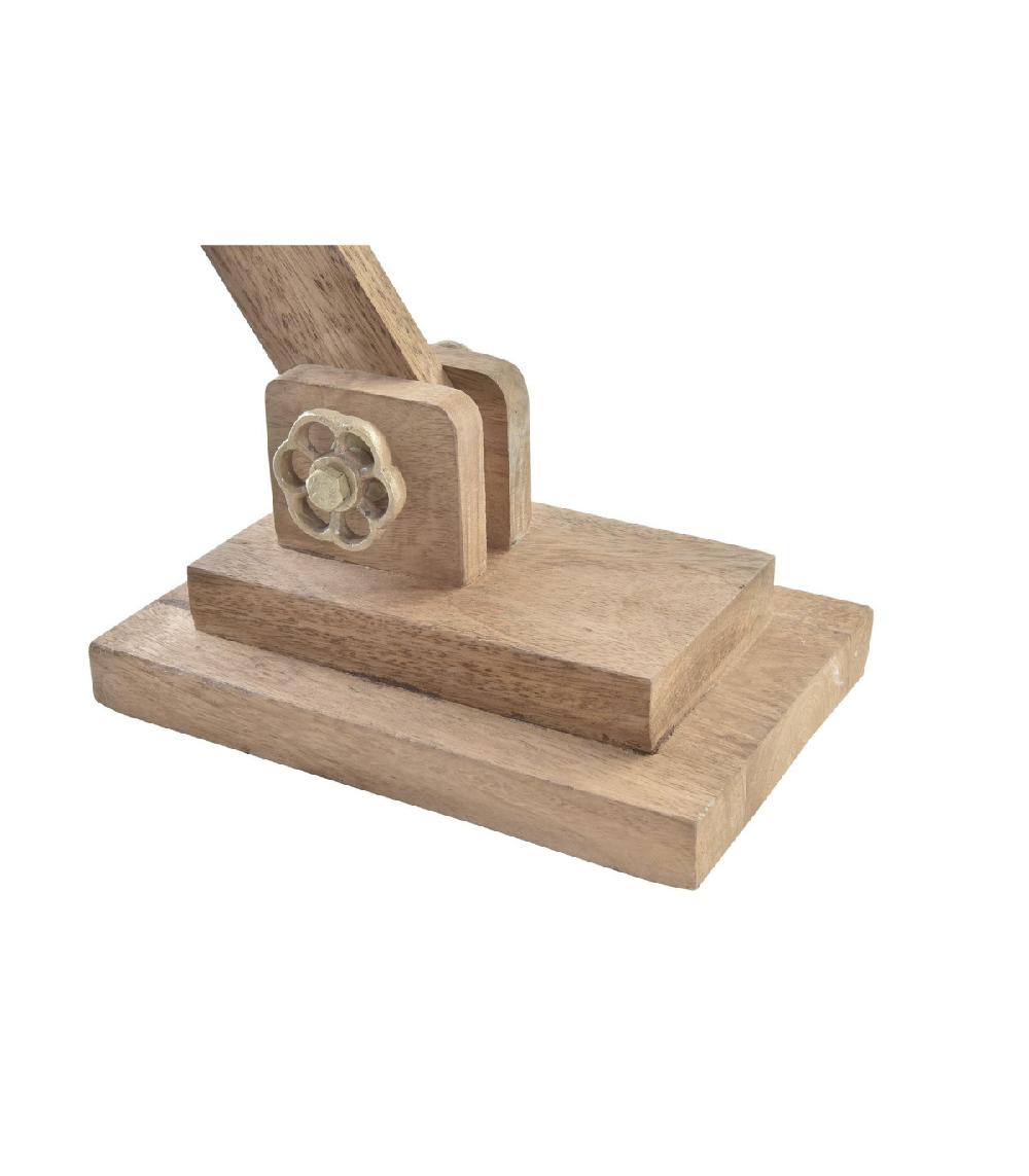 Wadiga Lampe Bureau Style Industriel En Métal Doré Et Bois - 50x15x65cm