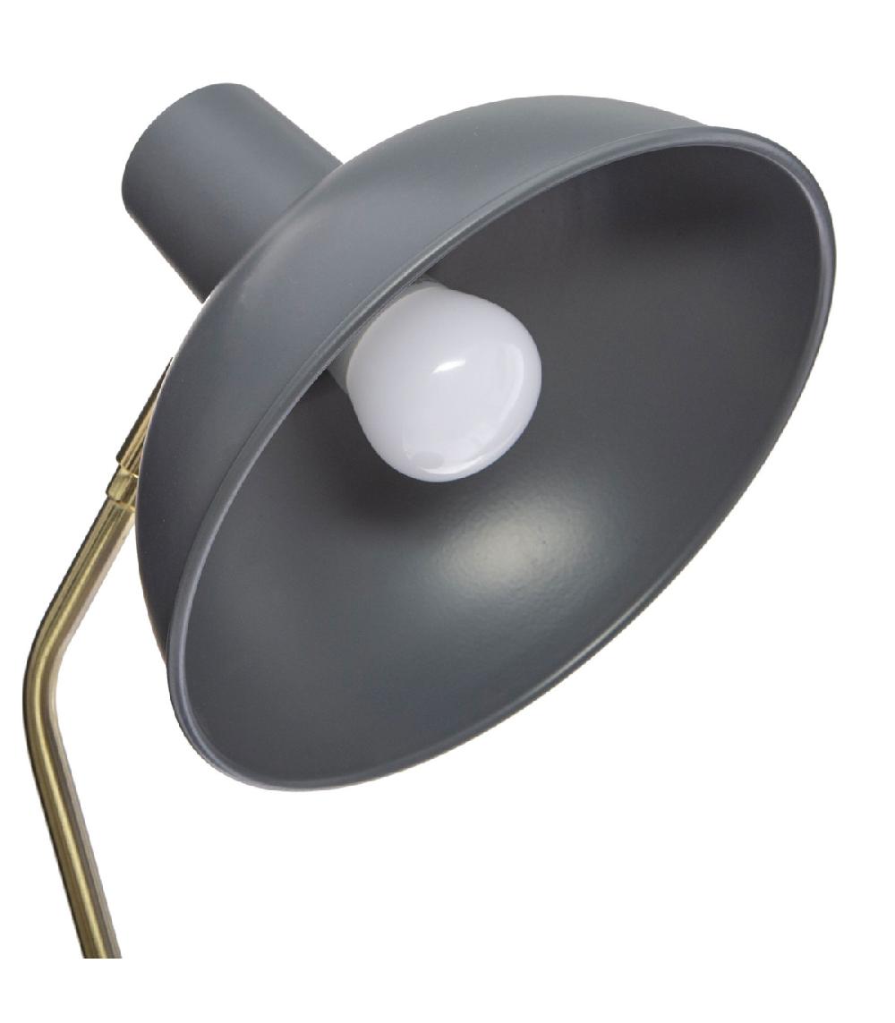 Wadiga Lampe De Bureau Arc Métal Gris Et Doré 21x21x38cm