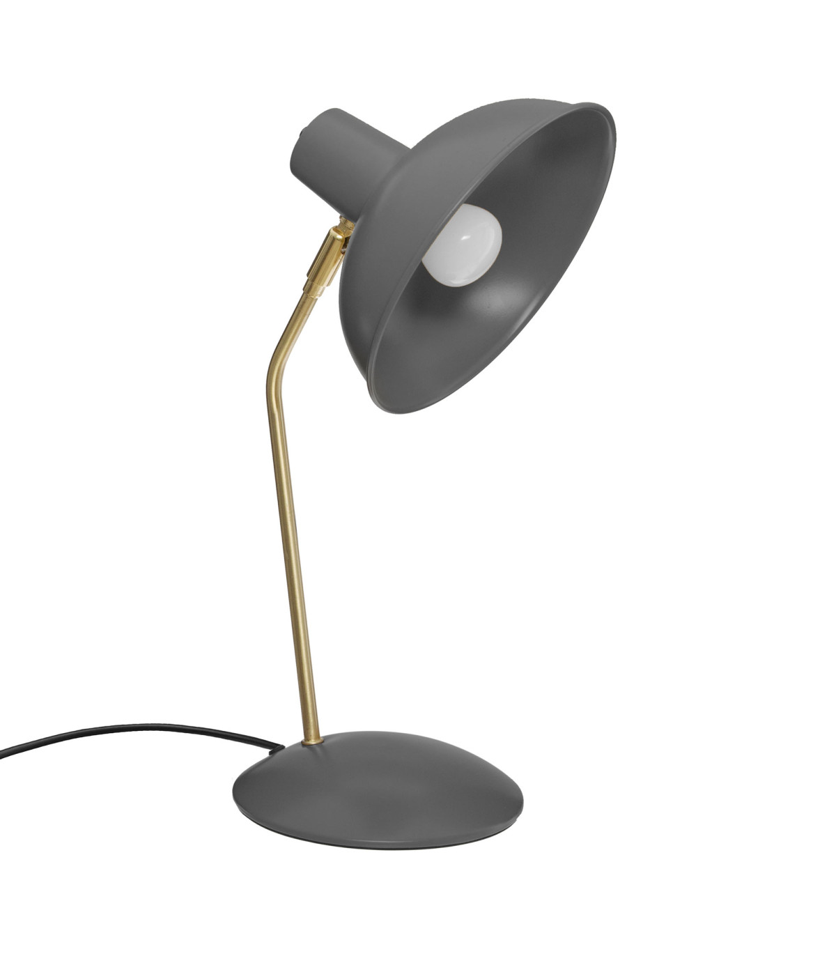 wadiga Lampe de bureau arc métal gris et doré 21x21x38cm