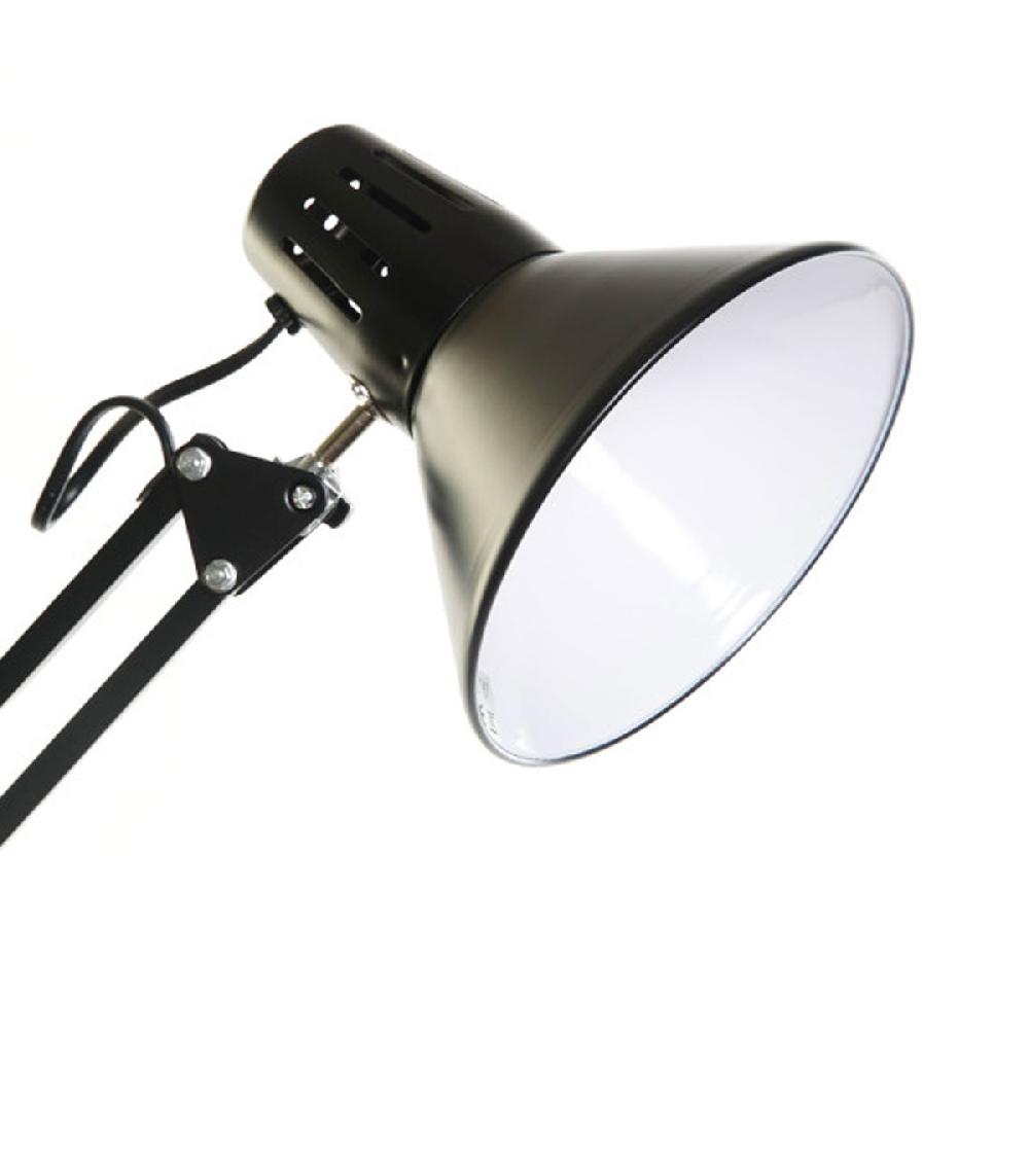 Wadiga Lampe De Bureau Articulée Flexo Métal Noir 22x39x69cm