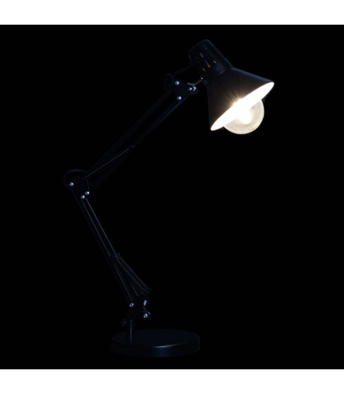 Wadiga Lampe De Bureau Articulée Flexo Métal Noir 22x39x69cm