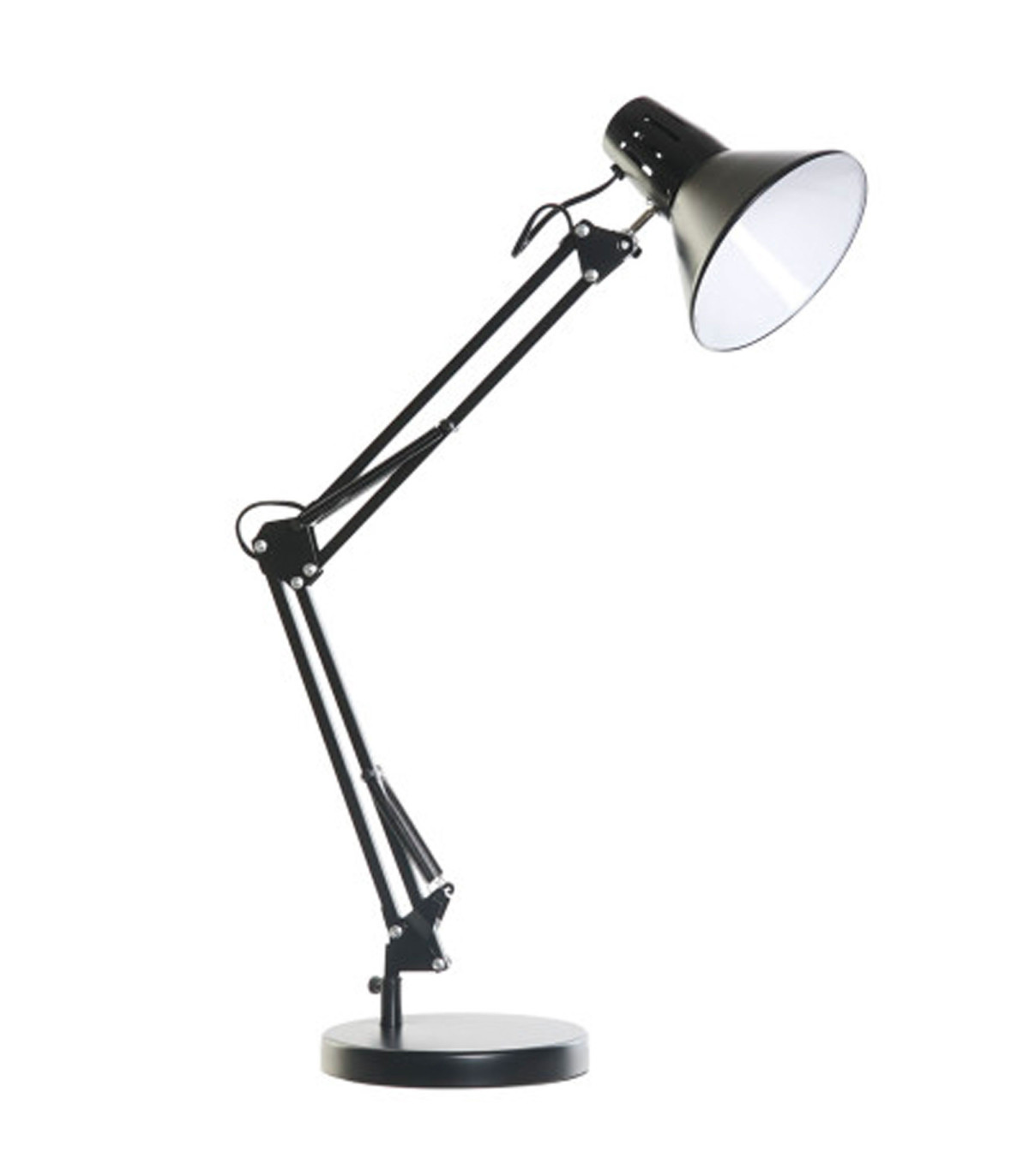 wadiga Lampe de bureau articulée flexo métal noir 22x39x69cm