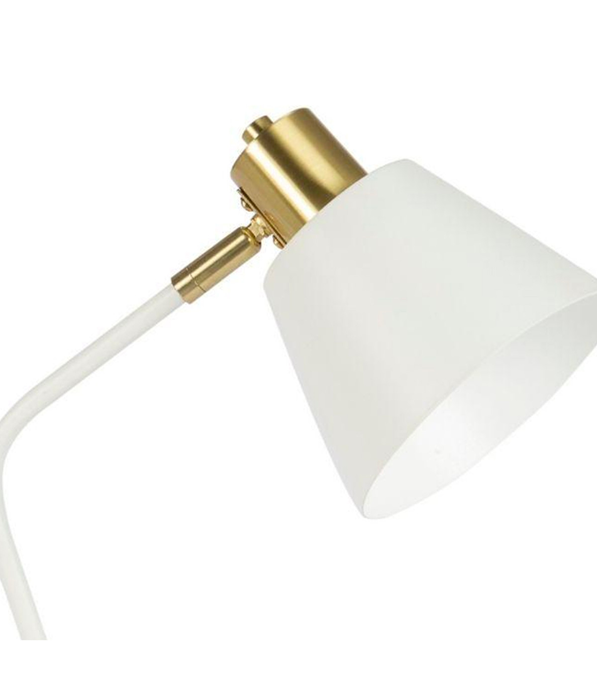 Wadiga Lampe De Bureau Métal Blanc Et Doré 31x16x45cm