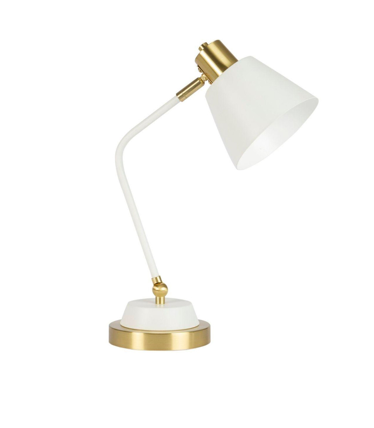 wadiga Lampe de bureau métal blanc et doré 31x16x45cm