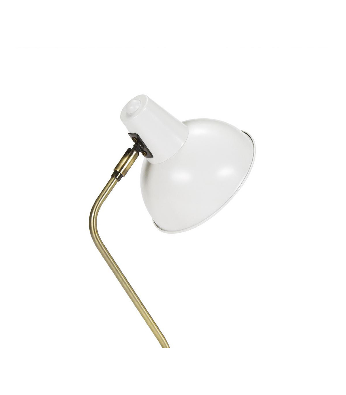 Wadiga Lampe De Bureau Métal Blanc Et Laiton Doré - 20x15x38cm