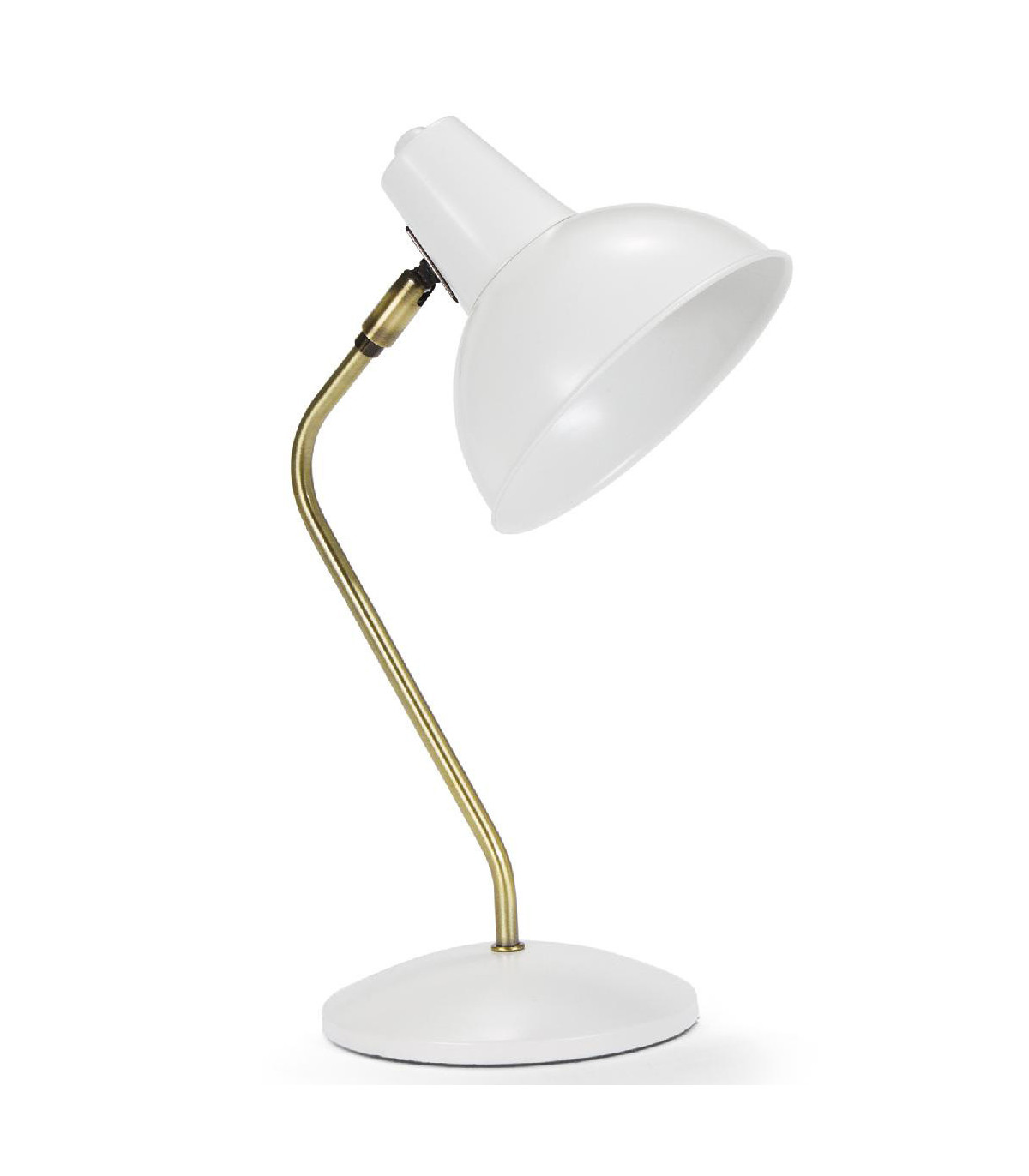 wadiga Lampe de bureau métal blanc et laiton doré - 20x15x38cm