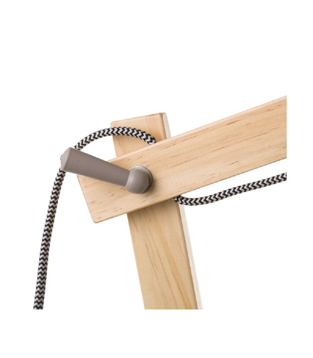 Wadiga Lampe De Bureau Métal Gris Et Bois - Hauteur 43cm