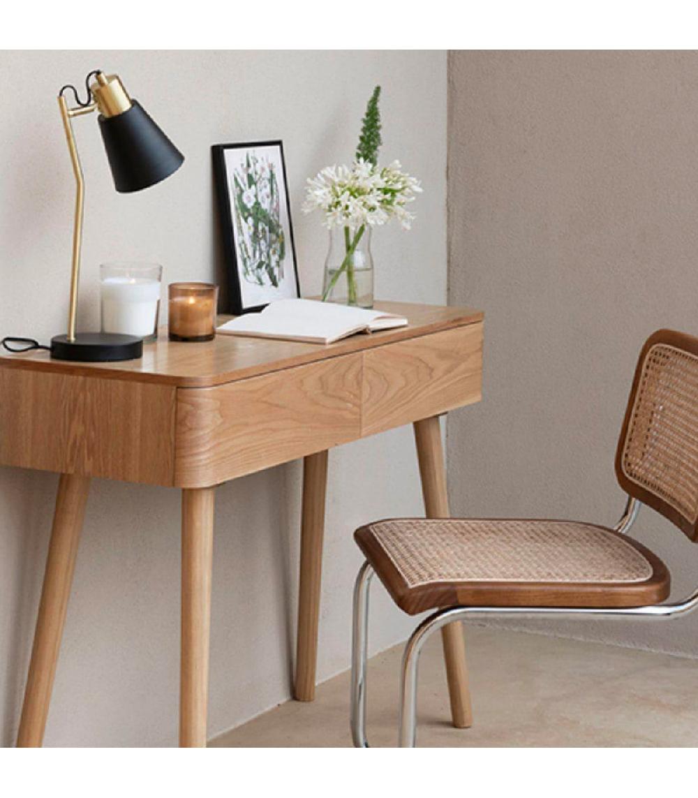 Wadiga Lampe De Bureau Métal Noir Et Doré 22x14x45cm