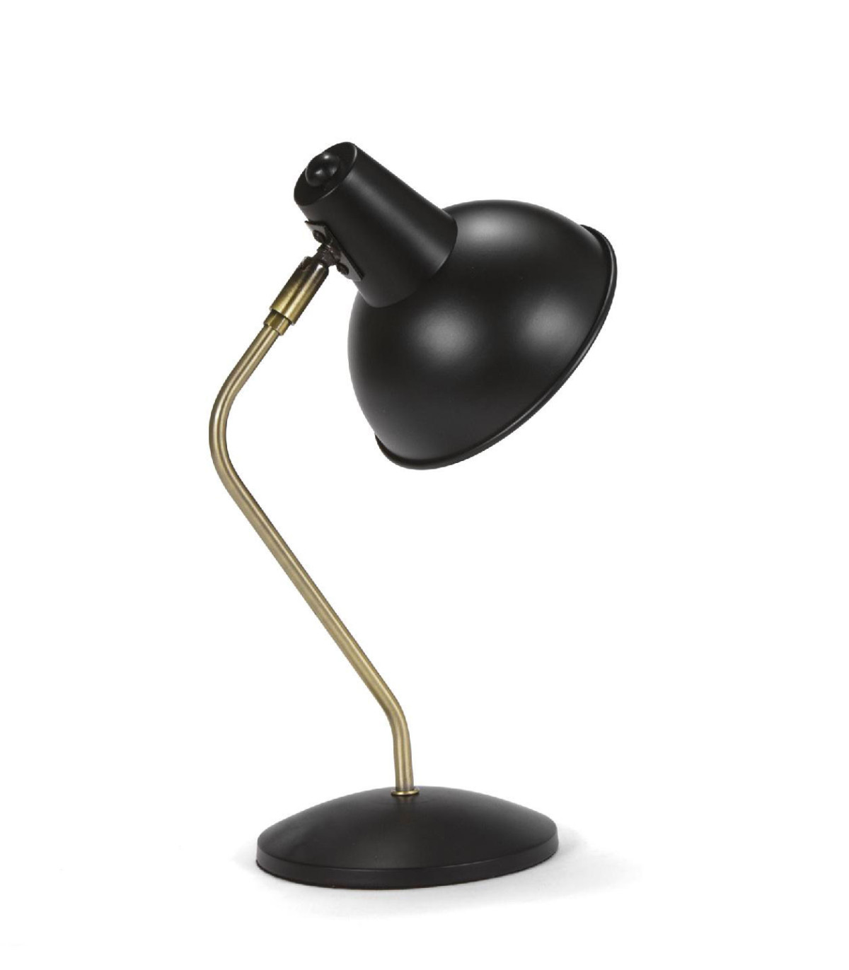 Wadiga Lampe De Bureau Métal Noir Et Laiton Doré - 20x15x38cm