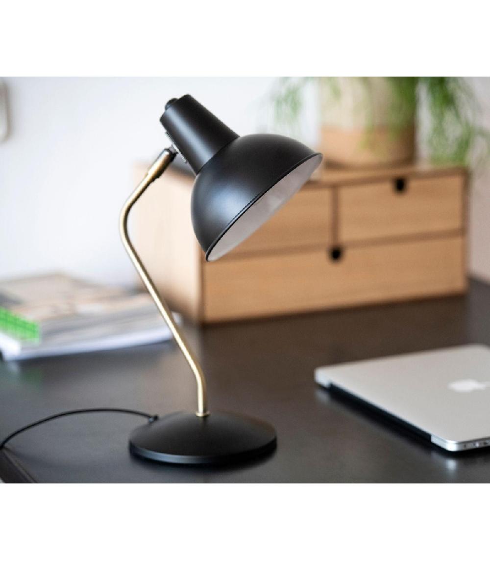 Wadiga Lampe De Bureau Métal Noir Et Laiton Doré - 20x15x38cm