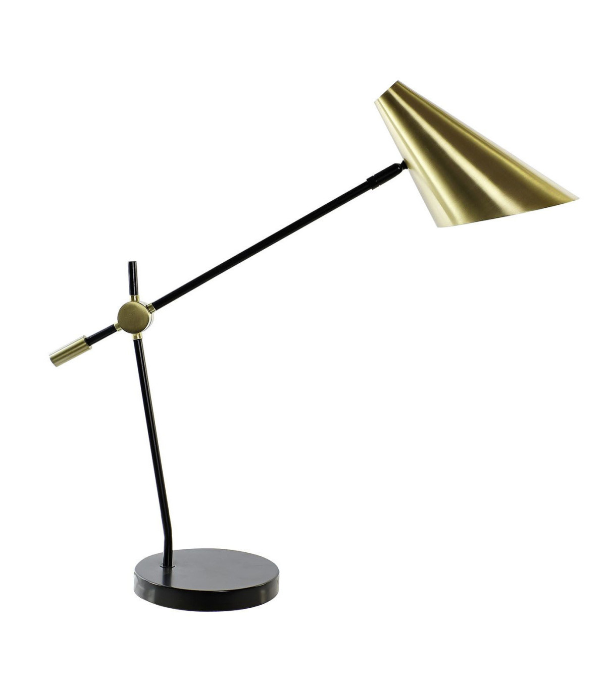 wadiga Lampe de Bureau Rétro Métal Noir et Doré - H51cm