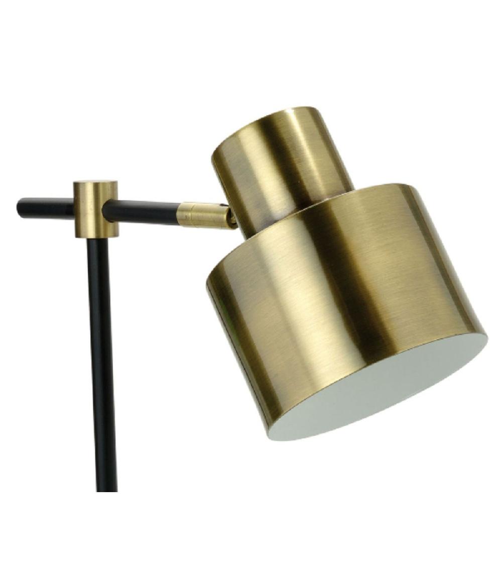 Wadiga Lampe De Bureau Vintage Métal Noir Et Laiton Doré