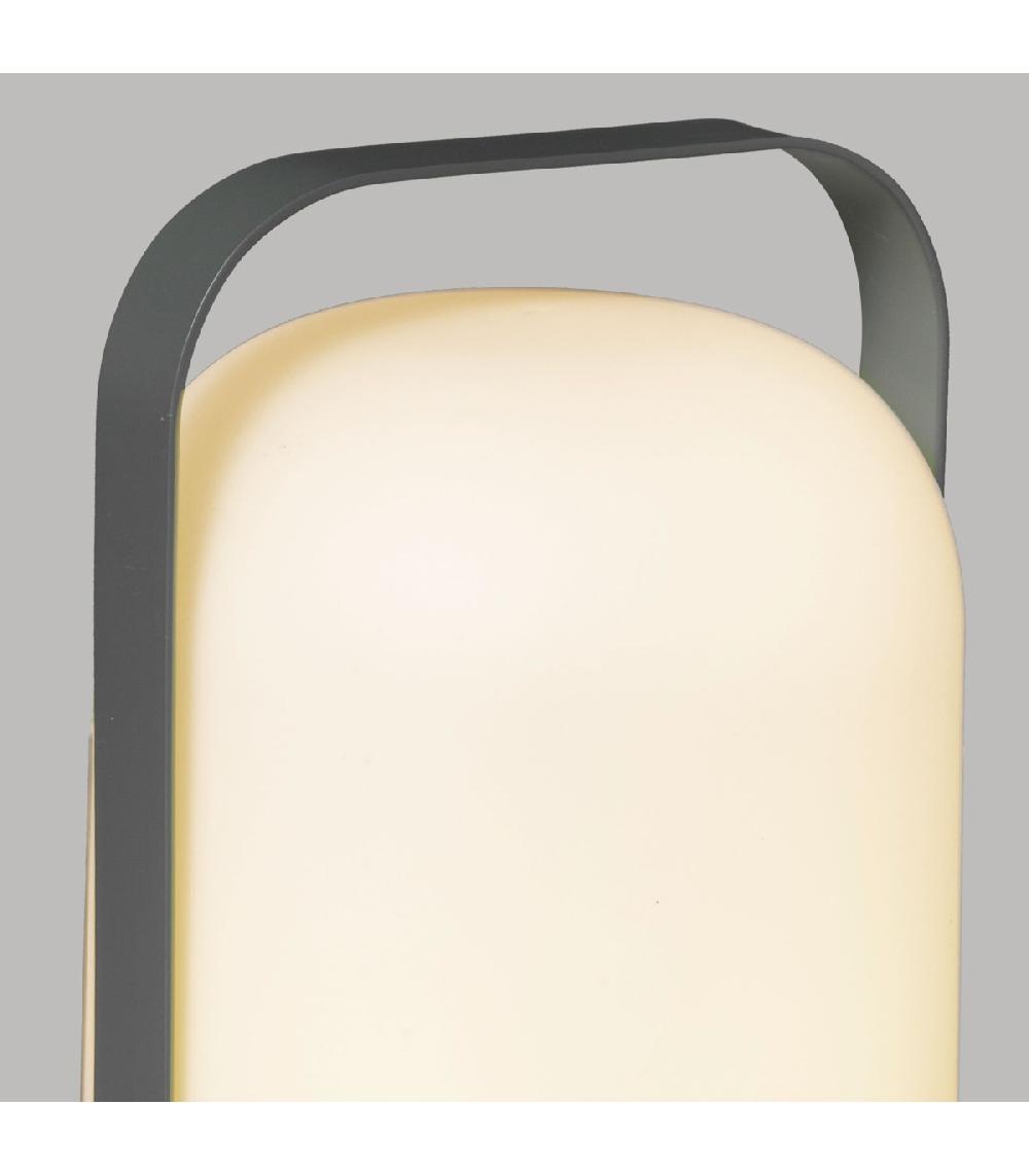Wadiga Lampe De Table Extérieure Portable Gris Et Blanc 14x14x22cm