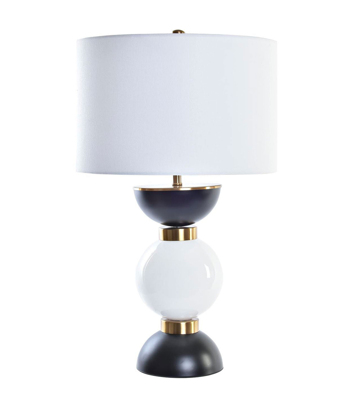 wadiga Lampe design métal noir blanc et doré - 41x41x73cm