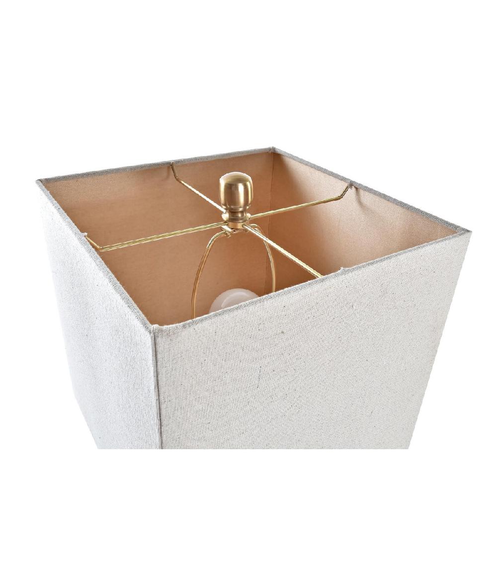 Wadiga Lampe Pied En Verre Taillé Et Abat-jour Beige - 28x28x76cm