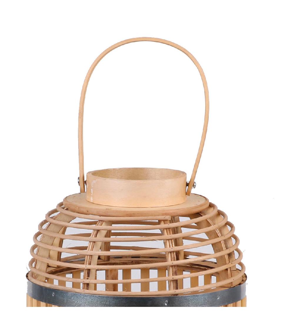 Wadiga Lanterne En Bambou Et Métal SaÏgon - 21x21x38cm