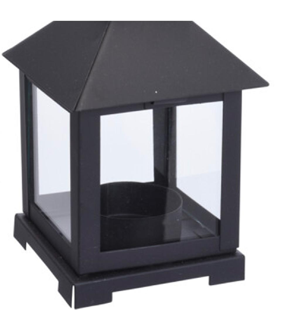 Wadiga Lanterne En Métal Noir Pour Bougie Chauffe-plat