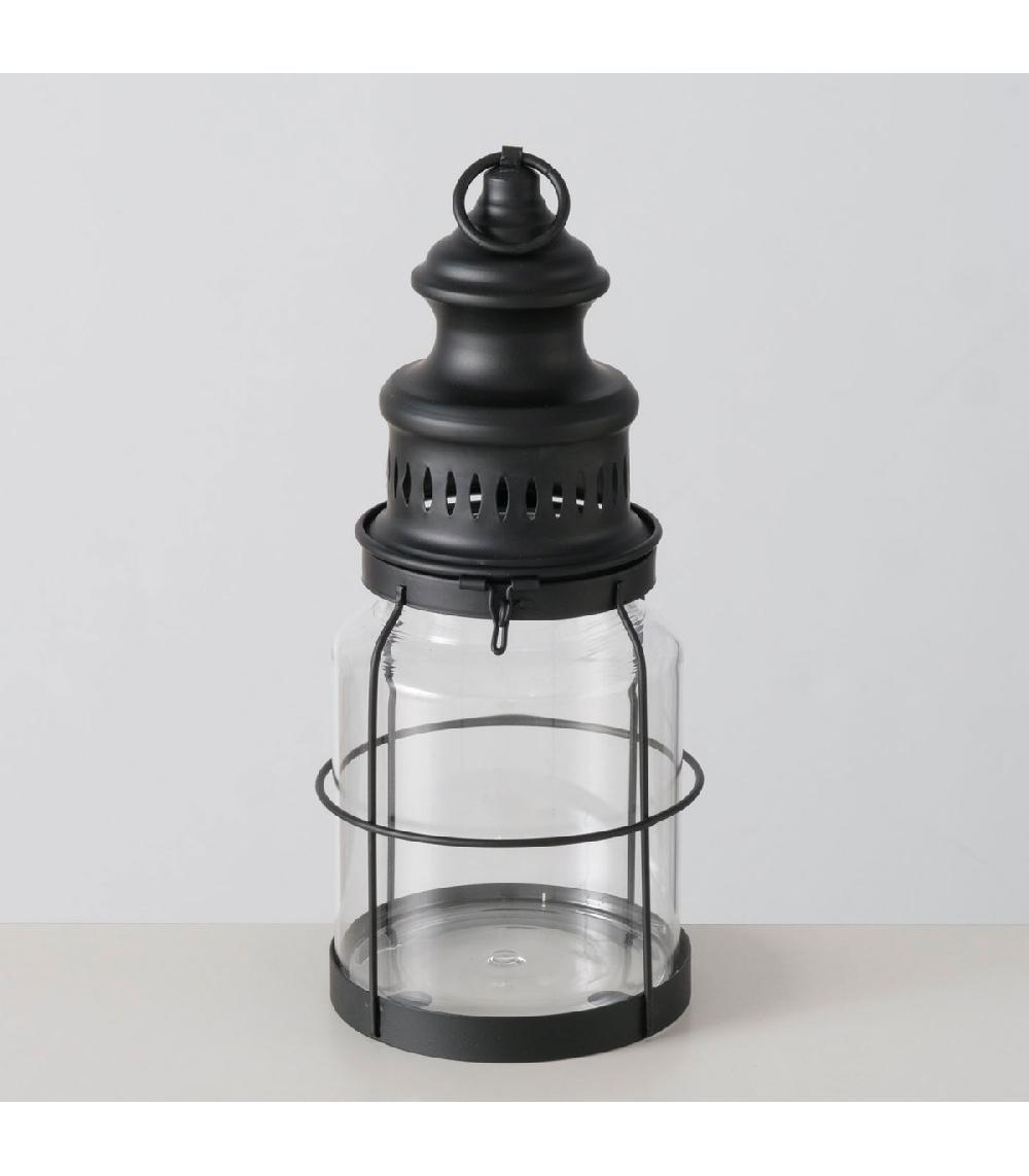 Wadiga Lanterne Murale En Métal Noir Et Verre 25x12.5x46.5cm