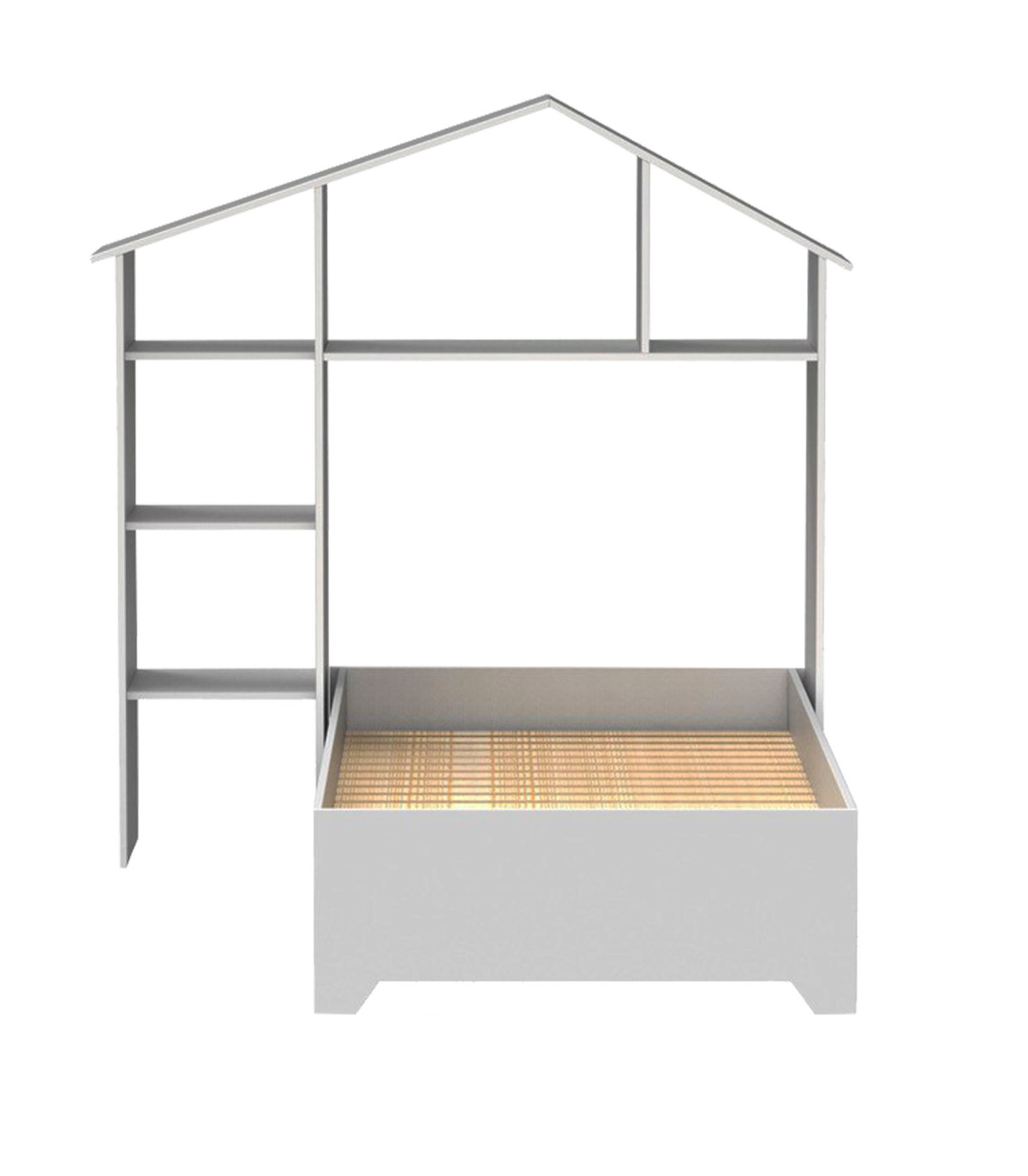 Wadiga Lit Enfant Avec étagère En Bois Blanc 90x190cm